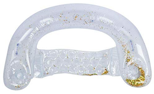 Cosiki Shopping Pazzo Materasso ad Aria Paillette, materassi ad Aria per Nuoto, materassi gonfiabili per Piscina ecologici, 982 g per Gioco Acquatico Estivo(Gold Glitter)