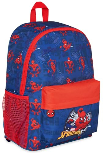 Marvel Spiderman Sac a Dos Enfant Ado Avengers Cartables Scolaires Sac Voyage Enfant Sorties Sportives Cadeau Garcon (Bleu/Rouge)