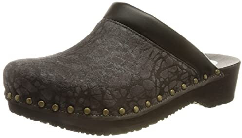 Berkemann Unisex Soft-Toeffler Holzschuh, mausgrau Waben/schwarz, 40 EU
