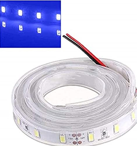 ONPIRA LED Streifen 12V Wasserdicht mit Kabel Selbstklebend 5050 SMD Auswahlmöglichkeit 10-100cm und 7 Farben (Blau, 50cm)