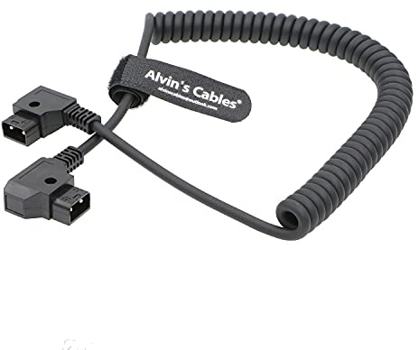 Alvin's Cables D-Tap-Stecker auf Dtap-Stecker, Spiral-Verlängerungskabel für DSLR-Rig-Akku