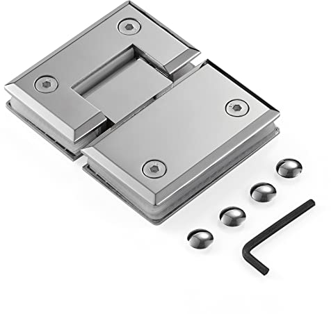 1 PC Charnière de porte en verre de salle de bain, pince pour porte de douche sans cadre, pince en acier inoxydable pour vitrine, pour verre de 8 mm à 12 mm d'épaisseur, connexion en verre à 180 °
