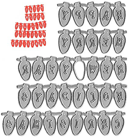 Metall Weihnachtsbeleuchtung Wörter Stanzformen für Kartenherstellung, Happy New Year Urlaub Brief Lampe Laterne Stanzformen für DIY Dekor Papier Handwerk Kartenherstellung Scrapbooking Papier Album