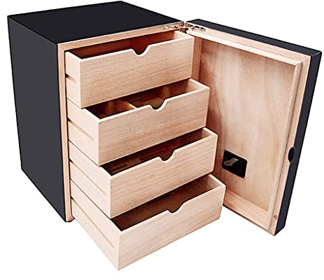 ksamwjf Zigarren-Feuchtigkeitsschrank Große Kapazität Zigarrenkiste Zedernholz Zigarrenschrank Zedernholzregal Zigarre Mellow Schrank Intelligentes Kontrollsystem