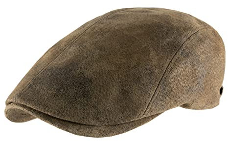 Aurega - Flatcap, Schiebermütze, Newsboy Cap wasserabweisend Napoli Leder Vieilli - Size 56 cm