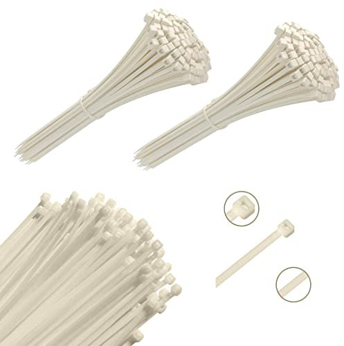 Viceree 200 Fascette Plastica BIANCHE Universali - 3.6x200mm - Fascette Elettricista, Raccogli Cavi, Set di Fascette per Cablaggio, Uso Domestico ed Industriale, Fascette Bianche di Alta Qualità