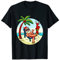 Weihnachtsmann Rentier Strand Badehose Palmen Weihnachts T-Shirt