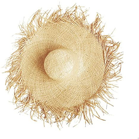 Chapeau De Protection UV Pour Femme - Grand Chapeau De Paille En Raphia Vintage À Franges Solides - Large Bord Pour La Plage - Taille M