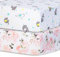 Bimocosy Spannbettlaken Spannbetttücher für Babybetten Kinderbett, atmungsaktives Mikrofaser Matratzenbettlaken, Oeko-TEX Zertifiziert, 70x140cm, 2er, Blumen/Häschen