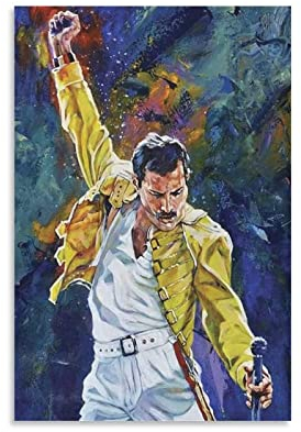 Enartly Leinwand Bilder Freddie Mercury Poster Dekoration Wohnzimmer Schlafzimmer Malerei 60x90cm Kein Rahmen
