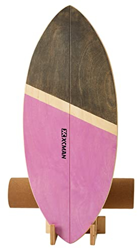 XCMAN Surf Balance Board Trainer mit Rolle - Stabilitätstrainer,Für Erwachsene und Kinder, Balance-Board zum Surfen, Snowboarden, Skateboarden, Hockey