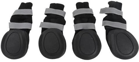 4pcs Set Wasserdichte Haustier Hund Schuhe Anti Slip Schutzstiefel große Hunde (blau)