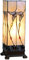 HAES DECO - Tiffany Tischlampe 18x18x45 cm Beige Braun Glas Rechteck Schmetterling Tiffany Schreibtischlampe Tiffany Lampen