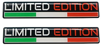 Adesivi auto 3D stickers Limited Edition resinati edizione limitata adesivi bandiera italiana auto moto bici casco fuoristrada tuning adesivi italia Coppia Made in Italy