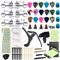 TTCR-II 84 PCS Guitar Accessories Kit with 6PCS 3L3R Acoustic Guitar Tuning Pegs, Guitar-Tuner,Guitar-Strap,Guitar-Capo,3 Set Guitar-Strings,10 Guitar-Picks, Guitar-Bridge Pins Saddle and Nuts etc.