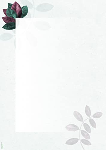 Designpapier Zweige DP1845 – 25 Blatt Briefpapier – Hochwertiges Motivpapier Geburtstag, Einladung, Brief, Jubiläum, Liebesbrief, Trauer – Laser- & Inkjetdrucker geeignet – Druckerpapier A4 90g/m²