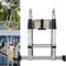 BRIEFNESS A Frame Telescopic Ladder 6+6 Stepladder with Stabilizer Bar Aluminium Folding Extension Ladder Max Capacity 330lb for Home Outdoor Indoor Household 3.8M