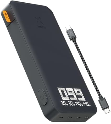 Xtorm XB403 Powerbank Titan Ultra 200W, 27,000 mAh, Chargement Rapide, Charge 4 appareils simultanément, indicateur LED, Compatible avec Smartphone, Tablette et Ordinateur Portable, Noir