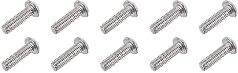 QUARKZMAN M4x14mm Tornillos de Seguridad Torx 10PCS de Acero Inoxidable 304 Cabeza Redonda Tornillos de Máquina Rosca Completa para Muebles, Revestimiento, Plateado