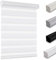 Youngoo Cordless Zebra Blinds for Windows Sliding Glass Door Roller Shades, Light Filtering Dual Layer Sheer Fabric Day and Night Horizontal Pull Down Blind Shade for Home, White, RBS20WT72B