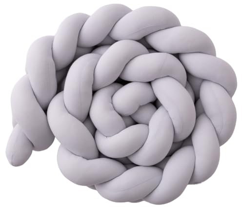 CuteCraft Meliboo Dekokissen, flauschig, Dekokissen, geflochten, Höhe bis 17 cm, handgefertigt in Europa, dekoratives Geflecht, Premium, erweiterbar Öko-Tex, viele Farben (3,5 m, Aschgrau)