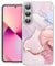 DiyGody Elegant Handyhülle für Samsung Galaxy S24 6,2 Zoll, Kratzfest rutschfest Stoßfeste Hülle mit Elegant Marmor Muster für Frauen, Ultra Dünn Weich Silikon TPU Schutzhülle für Galaxy S24 5G-Rosa