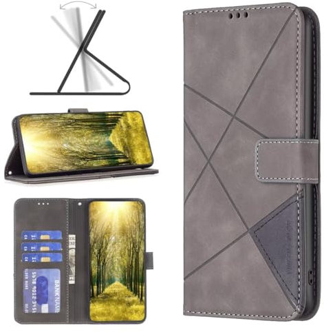 Handyhülle für Samsung A25 5G Hülle [Premium PU Leder] [Kartenfach] [Magnetverschluss] RFID Schutzhülle Klapphülle Handytasche Lederhülle Tasche Etui Kompatibel für Samsung Galaxy A25 5G - Grau