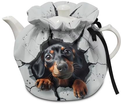Poceacles Dachshund Dog Tea Cosy for Teapot Tea Pot Dust Cover Keep Warm Breakfast Pot Protector Cover Washable Kettle Cover for Teapot Coffee Pot for Hotel Tea Party Restaurant