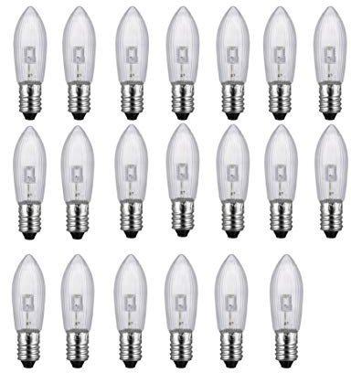 ShuoHui Warmweiß E10 LED-Ersatzlampen Glühbirnen Topkerze für Lichterkette 9V-55V AC 0.2W 3000K 20LM (100)
