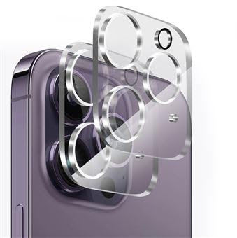 HQ-CLOUD® Lot de 2 Protection Objectif Caméra Arrière en Verre Trempé Pour Iphone 15 Pro, Film en Verre Trempé 9H, Ultra HD, Anti-Rayures