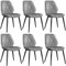 Yaheetech Esszimmerstühle 6er Set Küchenstühle gepolstert Metallbeine bis 136 KG Belastbar Polsterstuhl für Küche/Esszimmer/Schlafzimmer/Restaurant Hellgrau/Polyester