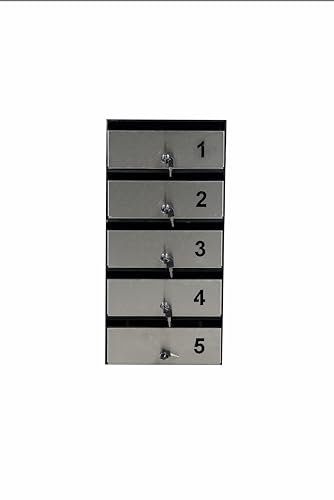 NDA International- Wandmontiertes 5-Briefkastensystem mit Edelstahltür, Briefkästen für Wohnungen, Eigentumswohnungen, Apartmentkomplexe, 30cmx62cmx20 cm Zylinderschloss, 2 Schlüssel für jede Einheit