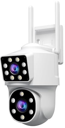 SRIHOME 2 * 2MP cámara de vigilancia Externa, 2.4ghz Bullet -PTZ Doble Objetivo, detección Humana, visión Nocturna en Color, Audio bidireccional, Almacenamiento SD Local, IP66
