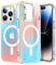JETech Iridescent Case for iPhone 14 Pro 6.1-Inch Compatible with MagSafe, Cute Unique and Aesthetic Design, Colorful Fluorescent Translucent Back Shockproof Phone Cover (Iridescent)