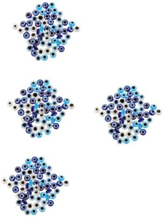 STOBOK 4sets Turkish Eye Jewelry Evil Eye Nail Stickers Colorful Evil Eye Charms Blue Evil Eye Beads Flat Round Beads Glass Evil Eye Beads for Bracelets Blue Evil Eye DIY Acrylic 60pcs*4
