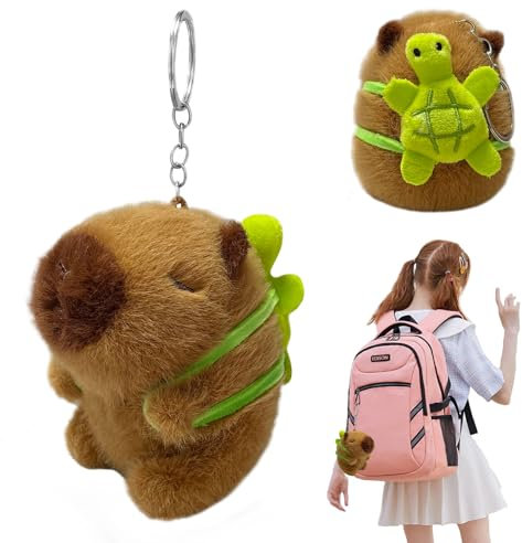 10cm Capybara Plüschtier Anhänger, Capybara Kuscheltier Schlüsselbund, Niedlichen Capybara Plushies, Simulation Capybara Plüschtier Für Mädchen Und Jungen, Kinder Plüschtier (Schildkrötenanhänger)