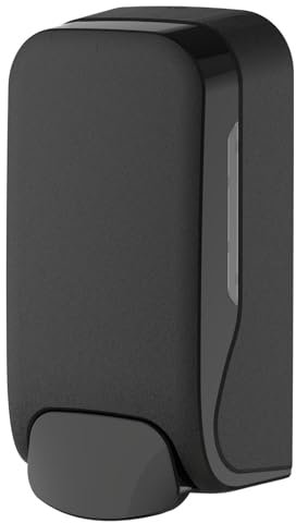 HyPaFol Seifenspender 1000 ml – nachfüllbar, schwarz matt, Wandmontage, Hygienespender für Flüssigseife mit Füllstandsanzeige & Schlüsselsystem