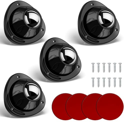 Rtxbvg Small Furniture Rubber Feet Swivel Ball Wheels for Appliances Mop Buckets Table Legs Pots 4 Pieces