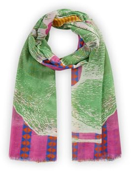 CODELLO Damen Schal im Baumwoll-Leinen-Mix mit Elefanten-Print