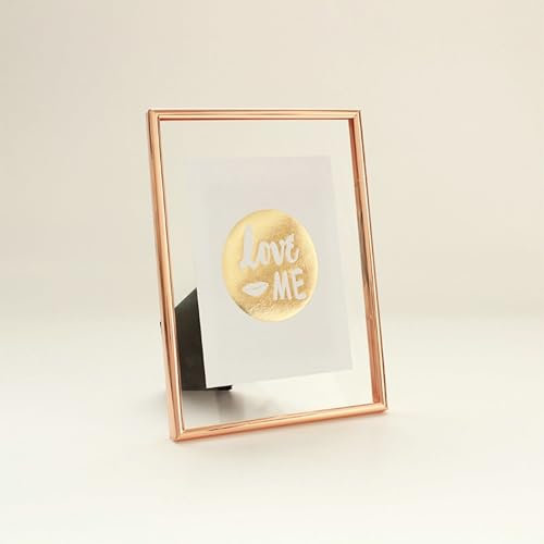 Framed Pictures, Rose Gold Wedding Picture Frame Display Pictures 4X6 Horizontal Vertical Tabletop Metal Na Rectangle Upgrade 2.0 for Home Décor