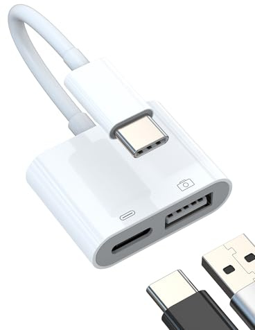 Adattatore USB C a USB OTG 3.0(2in1)per Apple Type C Caricabatterie Cavo per iPhone 16 15 Pro Max Convertitore Compatibile per Samsung Galaxy S25 S24 per iPad Tipo C Android Dati Trasmissione Splitter