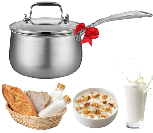 Cacerola de titanio de tres capas de 2 litros, para una cocina saludable, apta para lavavajillas, con tapa, utensilios de cocina ultraligeros 3 en 1, compatible con inducción y resistente al óxido