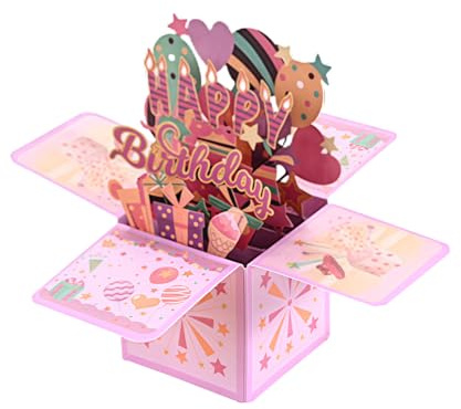 SSKHE Grattis på födelsedagen dotter pop up-kort pop up födelsedagskort för kvinnor personligt 3D-kort för kvinnor med kuvert kreativ dotter födelsedag låda flickor födelsedagskort