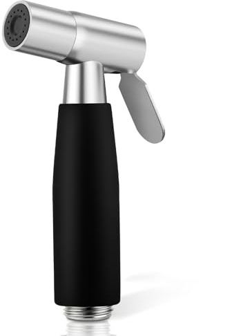 Mornwaen Handheld Bidet Sprayer Head,Stainless Steel Muslim Shower Head for Toilet,Adjustable Pressure Jet Sprayer for Feminine Hygiene and Pet Bath Bathroom Cloth Diaper Cleaning (Black)