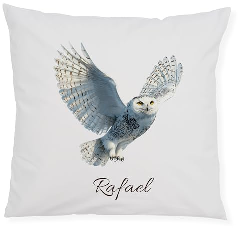 GRAZDesign Kissenbezug Eule mit Namen personalisiert Kinderkissen mit Reißverschluss – Geschenk für Kinder & Erwachsene