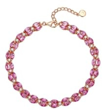 Tolldek Armband Damen Rose Gold 585 Echter Schmuck, Rose 6ct Rubin Klassiker Armreifen Ovalschliff, Moissanit Armreifen Damen 14K Gold, 23CM