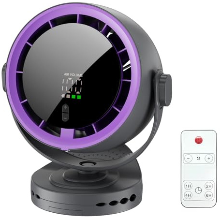 ZDKLL Clip On Fan, 3-in-1 Design, Rechargeable 5000mAh USB Fan with Remote