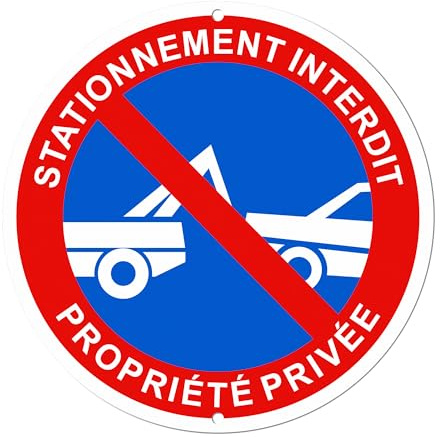 Hivia Panneau Interdiction Stationner 30 cm – Propriété Privée Aluminium | Plaque en aluminium réfléchissant. Résiste à l'eau, au soleil et à la rouille. Pour fourrière et zone réglementée