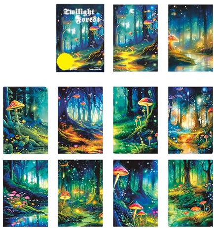 10 Blatt Aufkleber der Serie „Wälder “, Szenenaufkleber, Landschaft, ästhetisches Scrapbooking Zubehör für Erwachsene und, Landschaft