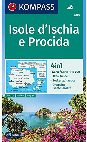 Isole d' Ischia e Procida: Wanderkarte und Seekarte mit Aktiv Guide. GPS-genau. Dt. /Ital. /Engl./Franz. 1:15000 (KOMPASS Wanderkarte, Band 680)